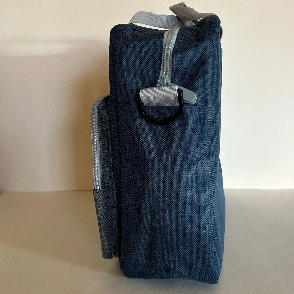 MonChateau Luxury Collection Laptop Bag – Gray/Blue – Multi-Pocket